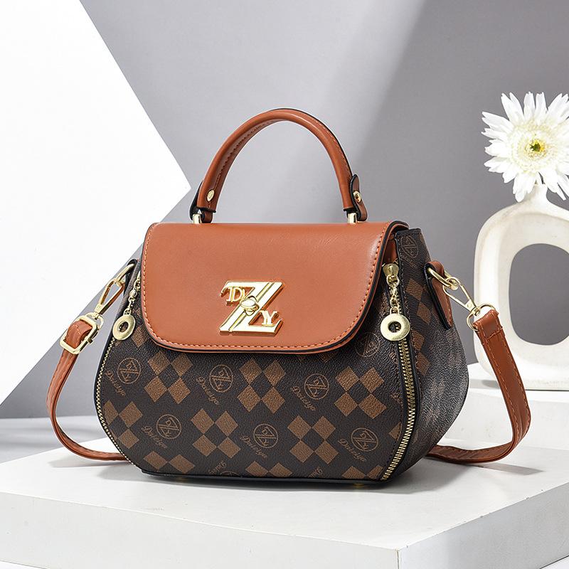 New Printed Large-capacity Hand-held Small Bag  Versatile Korean-style Simple Small Square Bag  Trendy Single-shoulder Bag  Crossbody Bag