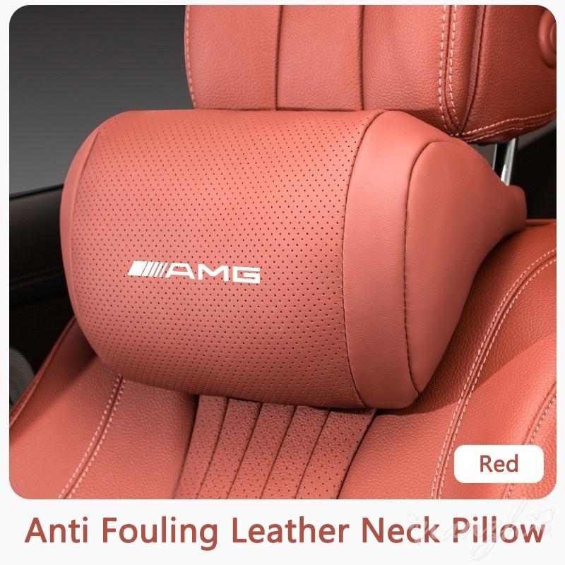 HXA1 New Luxury Nappa Car Headrest For Mercedes Benz AMG GLC W203 W220 W205 W211 W212 W201 W210 Ultra Soft Ergo-Designed Neck Support
