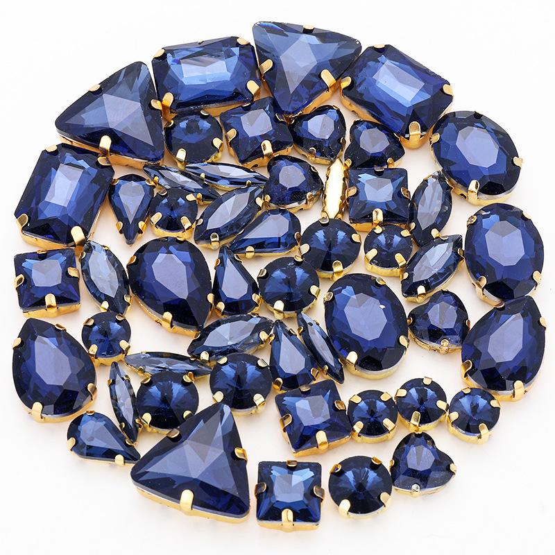50 Perle di Cristallo a Griffa Singola da Cucire a Mano Trapanino Accessori Fai da Te per Abbigliamento Accessori Matrimonio Trapanino a Griffa da Cucire a Mano con Fori Perline Strass da Cucire
