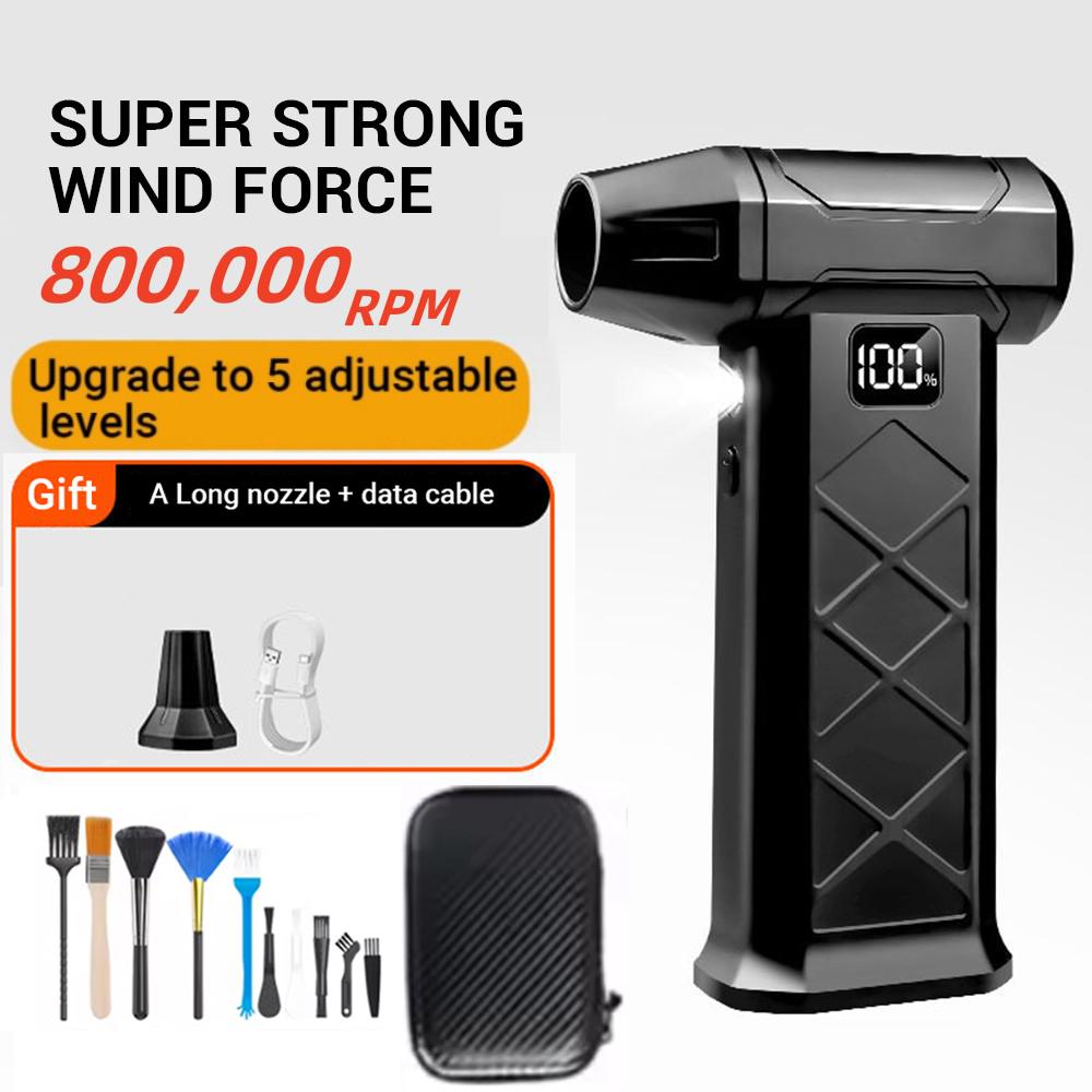 

Супер Мощный Вентилятор 800000 об/мин Мощный Воздуходув Пылесос Зарядка Type-C Сильный Ветер 55 м/с Бесщеточный Турбо Реактивный Вентилятор