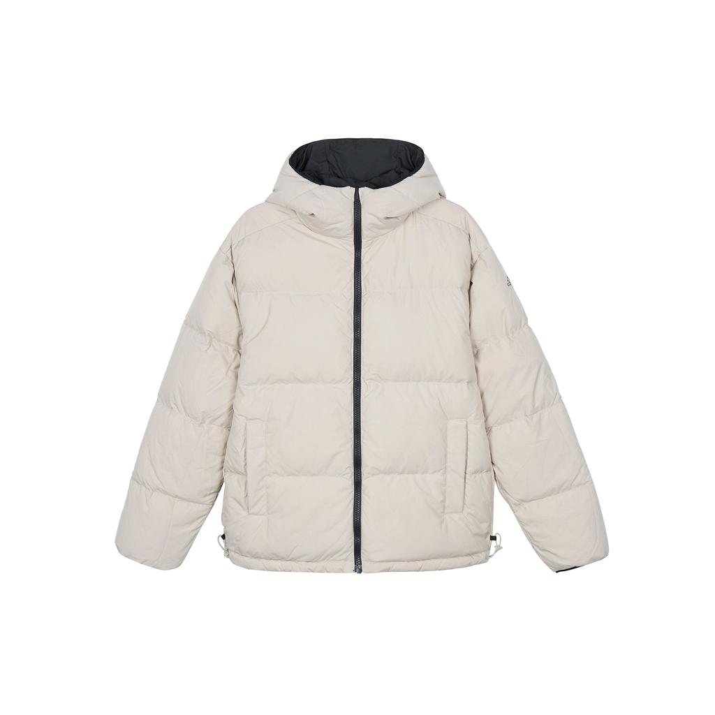 Adidas Reversible Double-Sided Wear Long Sleeve Down Jacket With Back Logo Print Men Outerwear Light-Khaki Black IS0371