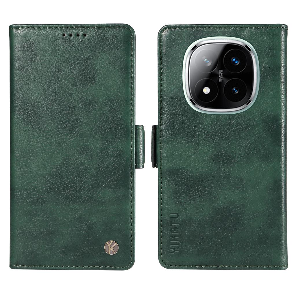 YIKATU YK-007 For Xiaomi Redmi Note 14 Pro+ 5G/Note 14 Pro 5G/Poco X7 5G Case Side Buckle PU Leather Phone Cover Litchi Texture