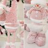 Pink Sequin Snowman Plush Toy: Retractable Christmas Decoration for Windows