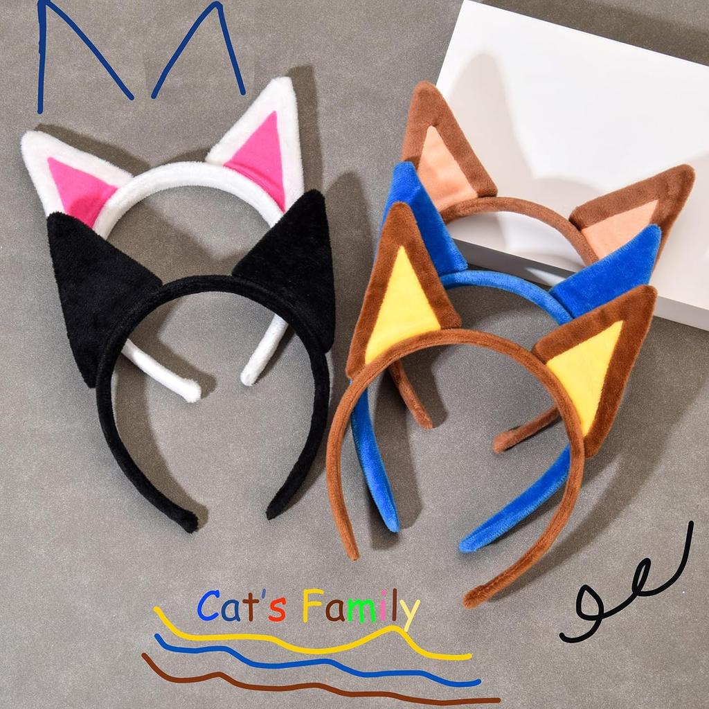 Merroyal Blue Cat Ears Headband Boy Girls Halloween Accessory Cat Costume