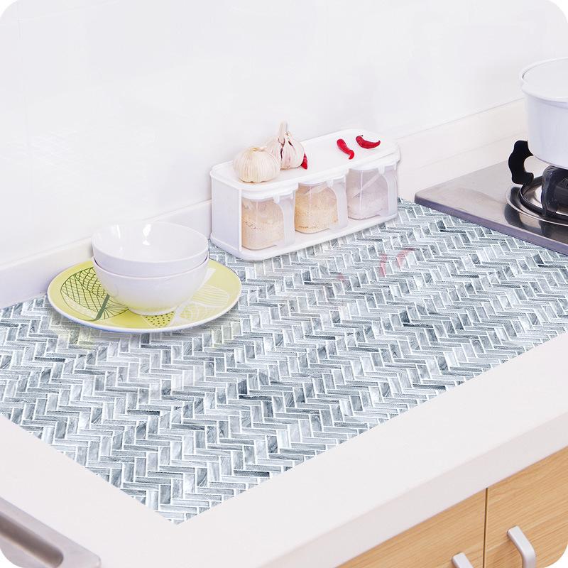 Gray Marble Texture Rectangular Tile Sticker Kitchen Bathroom Stair Renovation Waterproof Wall Sticker