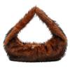 Winter Fluffy Plush Shoulder Bag Half Moon Hobos Faux Fur Bags for Women Handbags Soft Warm Shopper Tote Cloud Dumpling Bag