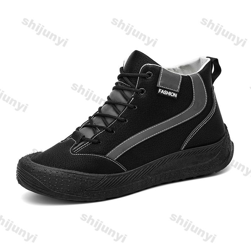 Snow Boots Men Boots 2024 Winter Plush Warm High Top Cotton Shoes Thick Sole Outdoor Anti Slip Cold Proof Comfort Ankle Boots