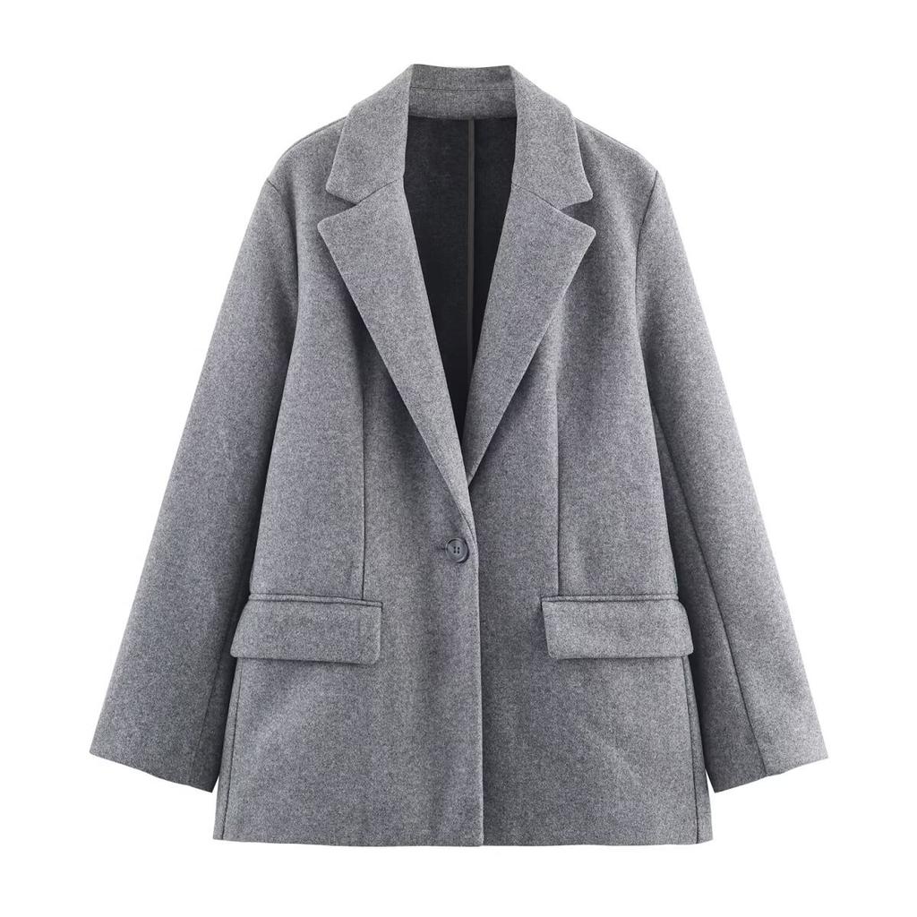 European and American French, women's clothing, urban commuter single-button soft blazer 3046263