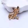 Cartoon Cute Ugly Dog Shape Brooch Shining Rhinestones Inlaid Eyes Pin Suit Lapel Badge Jewelry Gift Coat Accessories