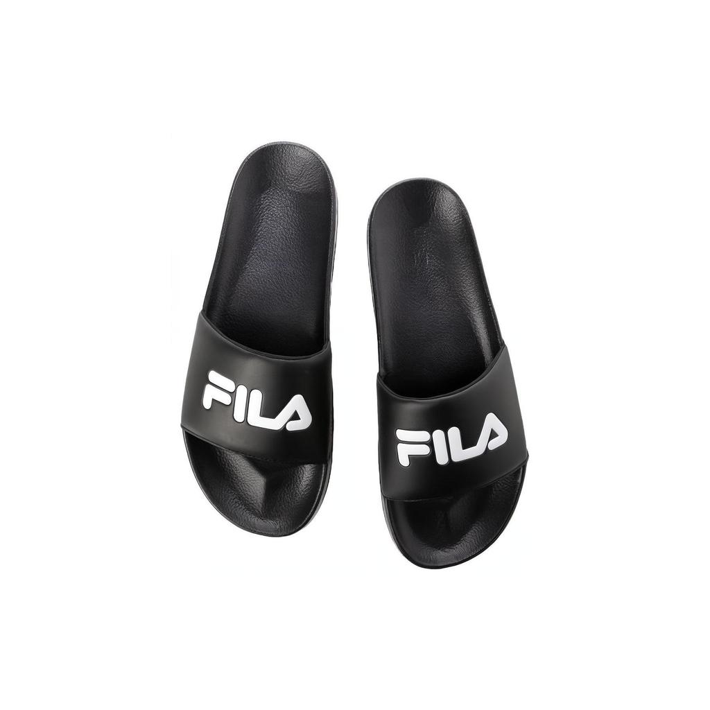 FILA Cozy Lightweight Thick Sole Unisex Black Korean Version Slippers 1SM01591D_001