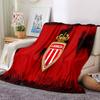 As Monaco Crest Flannel Blanket, Soft Polyester, Modern Design, All-Season for Camping, Travel, Gifts for holidays or birthdays