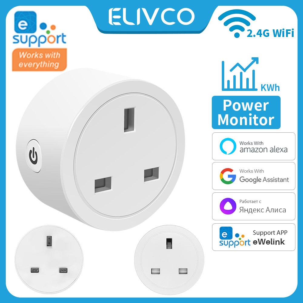 

eWelink art Wi-Fi Plug 16A UK Дистанционная розетка питания с функцией таймера мониторинга энергии работает с Alexa Google