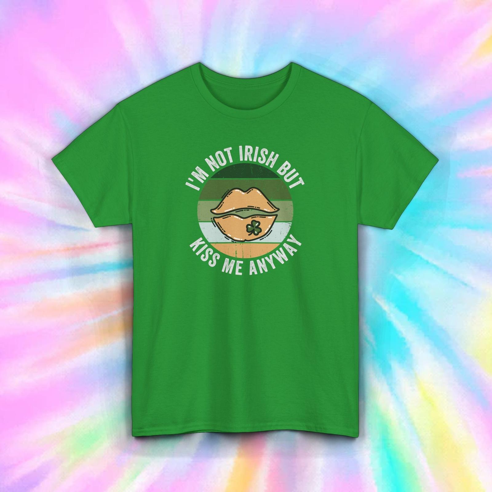 St Patrick’s Day Shirt Irish Kiss Me Lips Clover Shamrock Funny Gift S-5XL XL