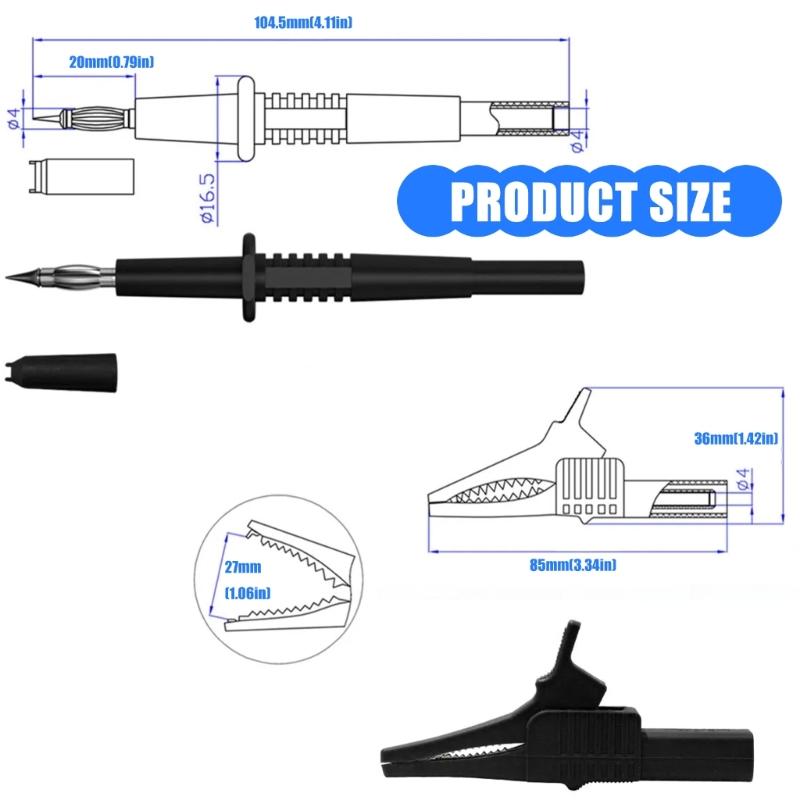 25-teiliges Set zum Prüfen elektrischer Anschlüsse, Multimeter-Messleitungen mit Prüfspitzen, Kfz-Schaltungsprüfleitungen