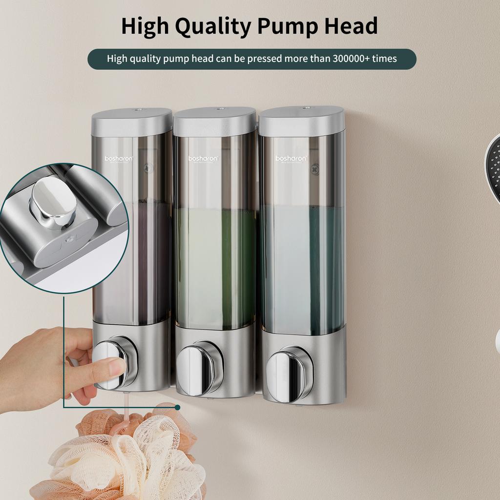 Gel Dispenser Wall Mounted Shampoo Soap Shower Dispensers Manual Abs Hotel Bathroom Soap Dispenser Chrome Bathroom Accessories
