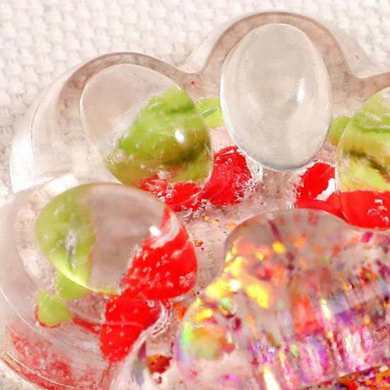 1/5Pcs Giant Cat Paw Squeeze Toy Stress Relief Clear Glitter Fruit Kitten Paw Sensory Toy Soft Stress Ball Animal Claw Pinch Fidget Toy