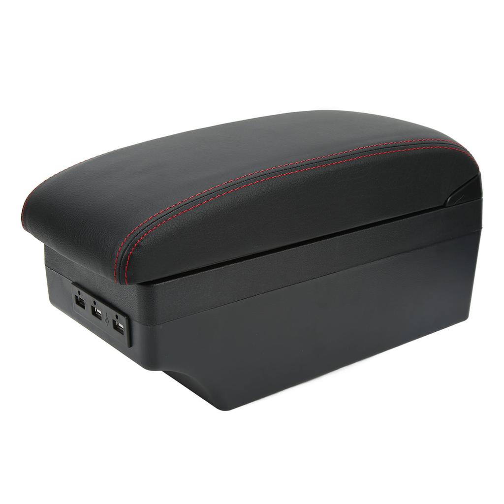 Armrest Storage Box Center Console Organizer with 7 USB Ports Artificial Leather Replacement for