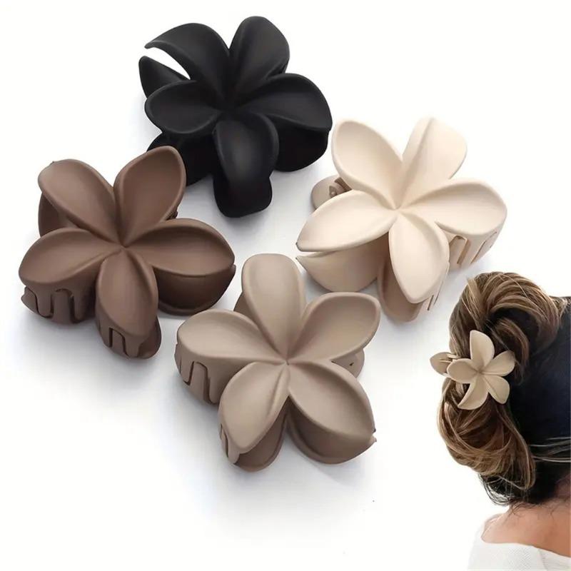 4PCS Medium Frosted Grab Clip Premium Geometric Hairpin Female Back of Head Clip Hairpin Headgear Hair Accessories