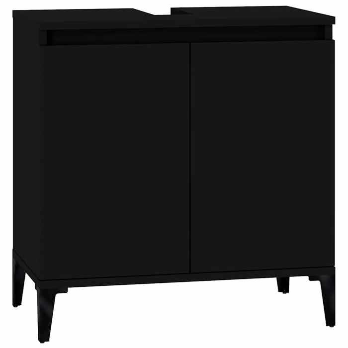 VidaXL Vanity Unit, Black, 58x33x60 Cm, Engineered Wood &; Metal, Bathroom Cabinet with Compartment 821261