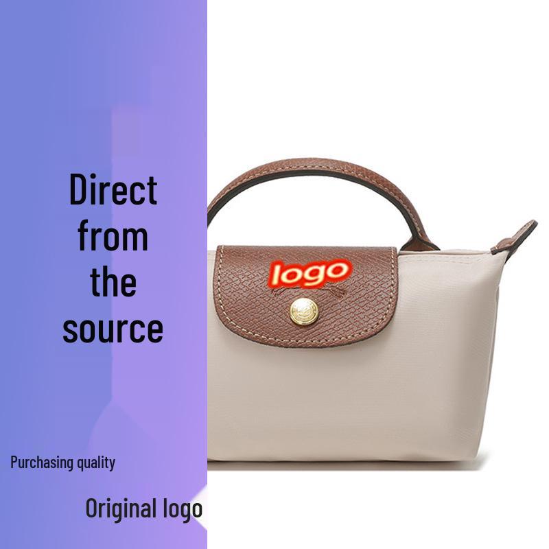 Dragon Inlaid Nylon Dumpling Shoulder Bag with Mobile Pocket