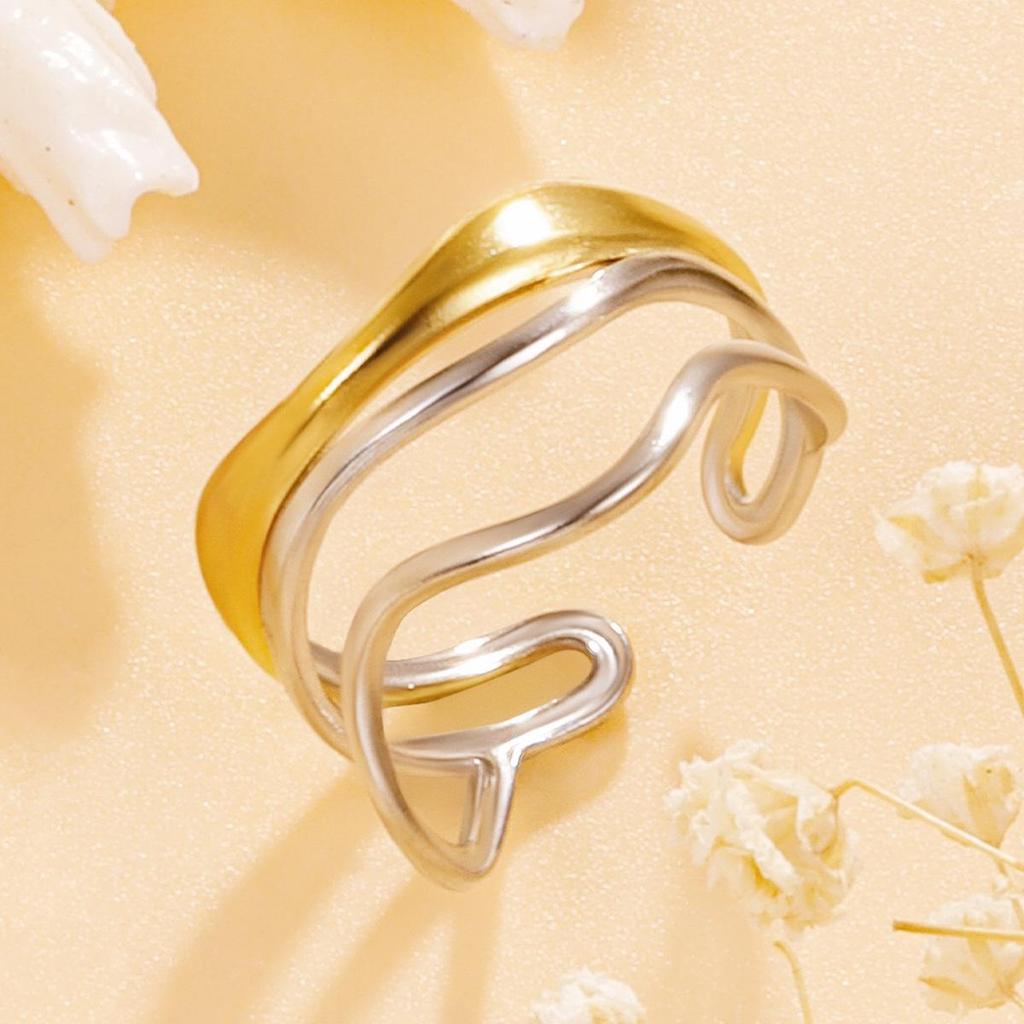 Titanium Steel Multi-Layer Adjustable Stacking Ring for Women