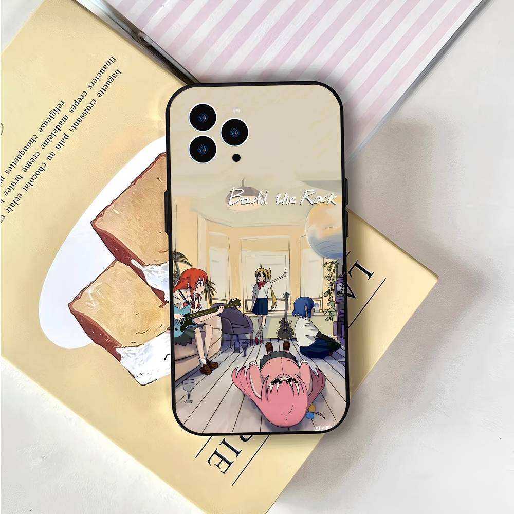 Anime Bocchi The Rock For IPhone 15 16 14 Plus 13 12 11 17 Pro Max 17 Air Black Soft Phone Cover