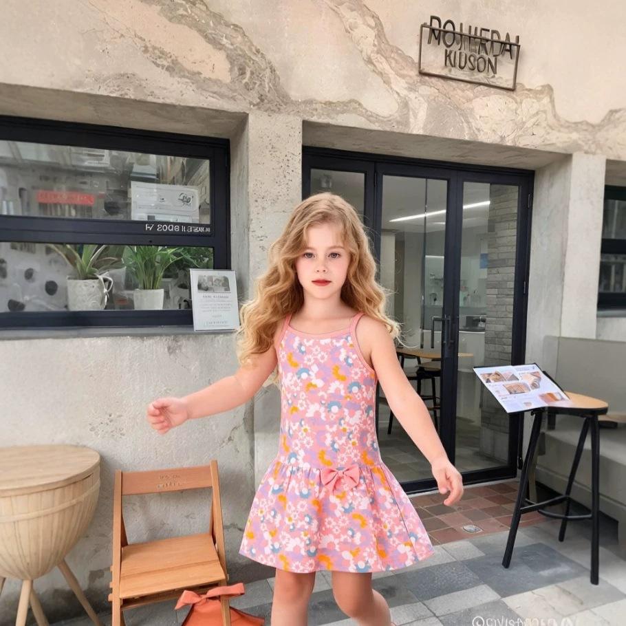 Girls Summer Spaghetti Strap Dress Cute Toddler and Kids Dress