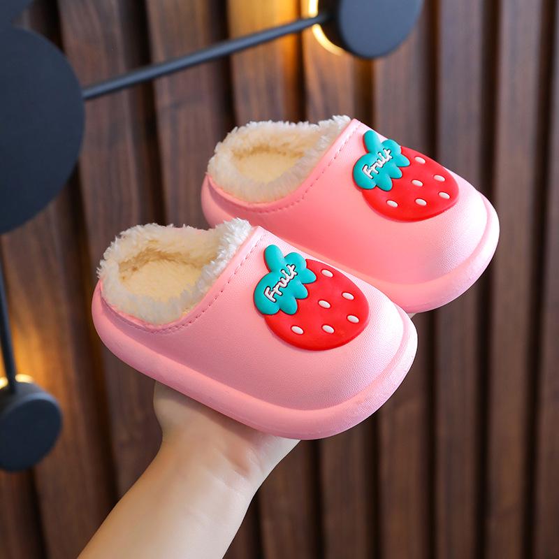 

Хлопковые тапочки для девочек — водонепроницаемые, нескользящие, с пушистым мультяшным дизайном для осени/зимы 24-25 (16CM)