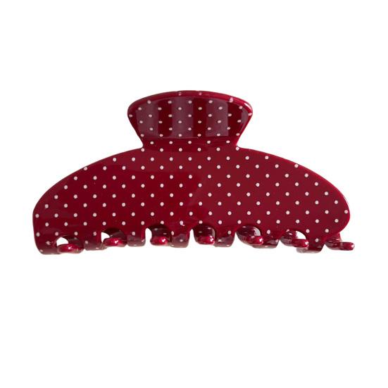 Yousheng French Retro Polka Dot Hair Claw Clip Large Size Hair Clasp for Thick And Medium Hair Fashion Hair Accessory