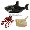 MOC Animali Blocchi da Costruzione Zoo della Foresta Tigre dai Denti a Sciabola Orso Alce Elefante Aquila Squalo Scimmia Leone Giocattolo Mini Mattoncino Regalo per Bambino S09
