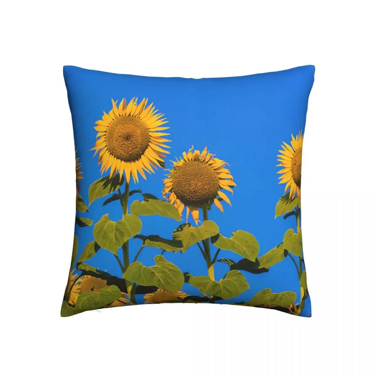 

Летняя наволочка с подсолнухами, печать, полиэстер, чехол для подушки, украшения, цветы ромашки, наволочка для декоративной подушки, чехол, дом X 66x66cm белый