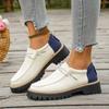 Large-sized Retro Shoes for Women, Thick-soled, Thick-heel, Lace-up, Versatile and Casual Single Shoes