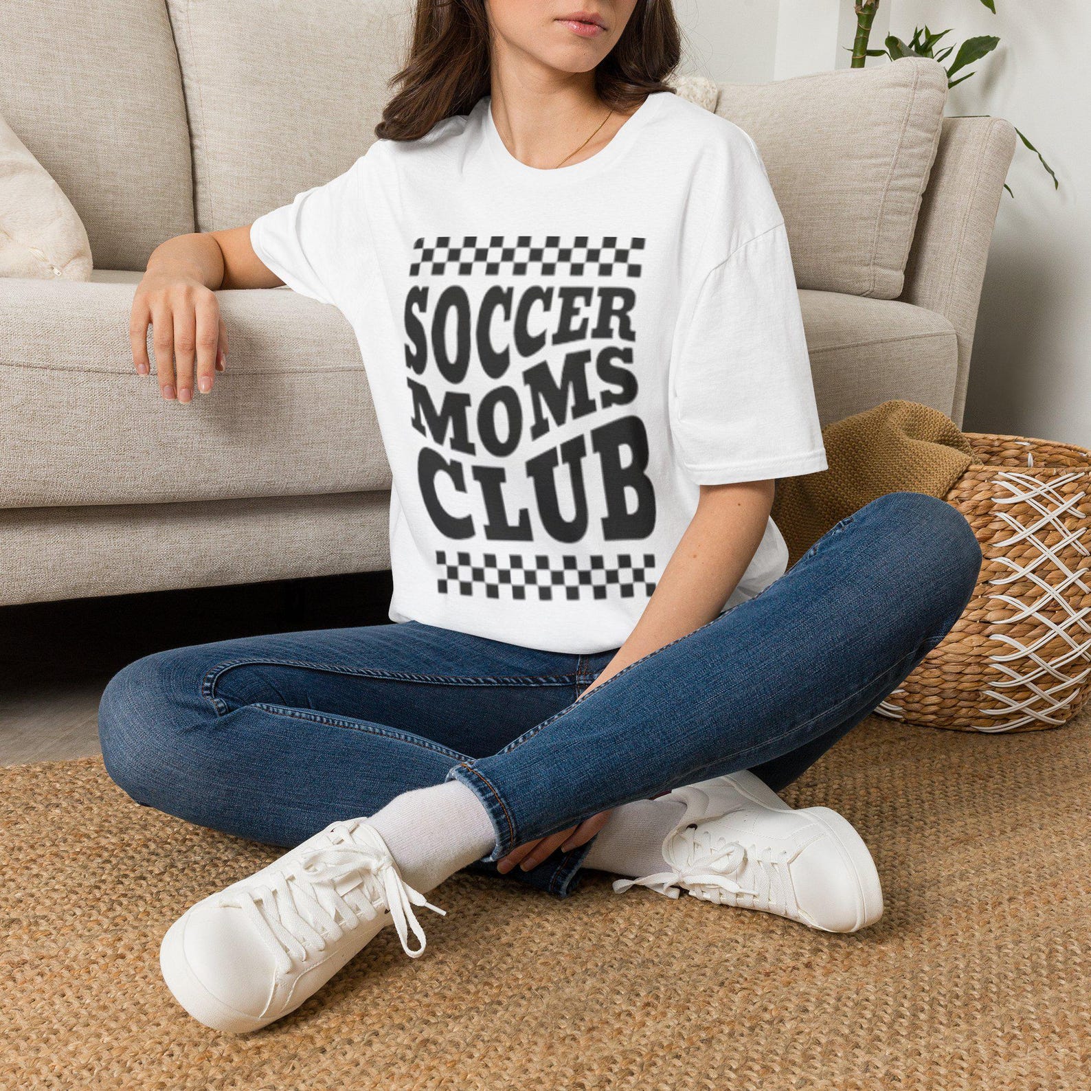 Soccer Moms Club T-Shirt | Soccer Mom Tee, Checkerboard Design XL