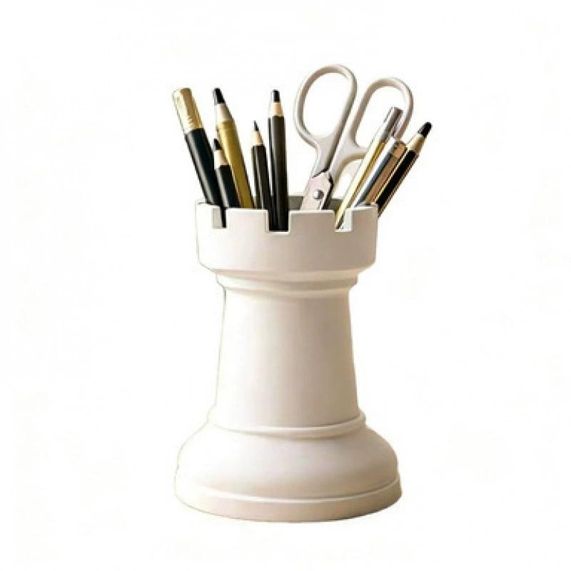 Chess Shaped Pen Holder Multiuse Desk Organizer 1Pc Stationery Cosmetic Storage for Home Office Dorm Desktop