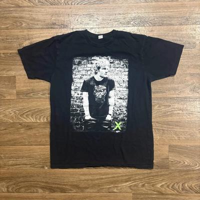 Y2K / Vintage T-shirt Ufficiale da Concerto di Ed Sheeran "X' Tour" Nera con Grafica Taglia L