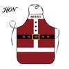 Oil Proof Cooking Cover Christmas Apron with Santa Gingerbread Prints, Waterproof Resistant Holiday Apron, Adjustable Tie for Kitchen Baking