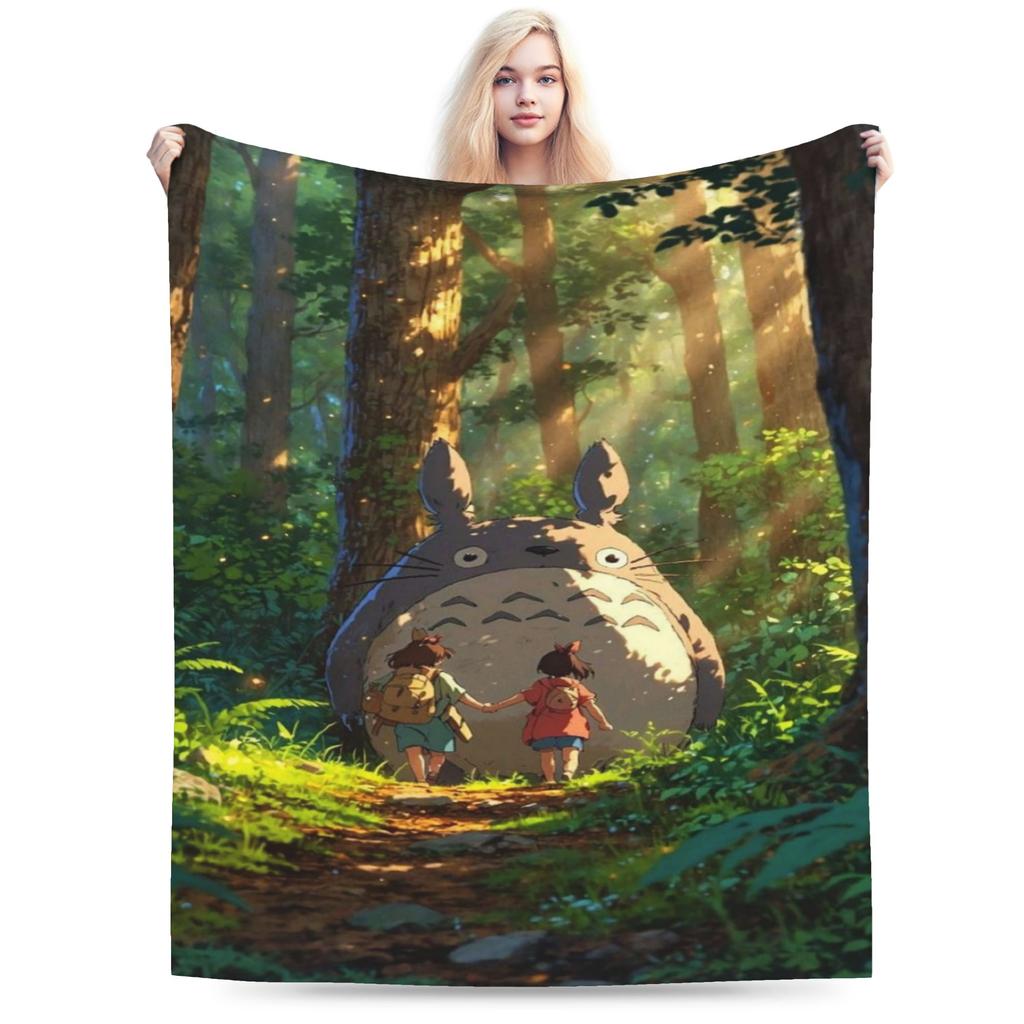 T-Totoroes Decke Ultra-Weiches Fleece Neuheit Geschenk Cartoon Grau Totoro Überwurfdecken Bettwäsche Überwürfe