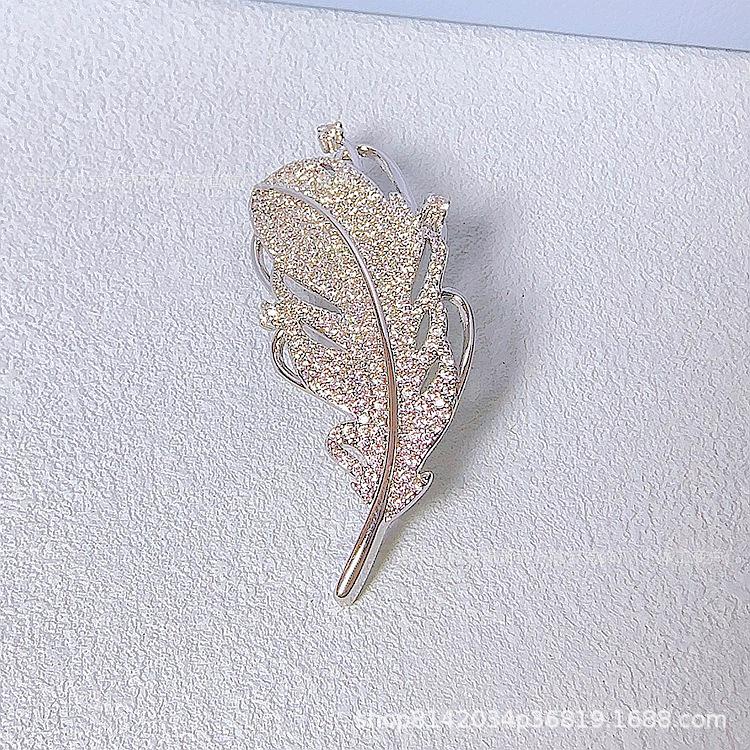 HEFANG Twin Love Wings Brooch - Elegant Feather Pin Gift for Men & Women