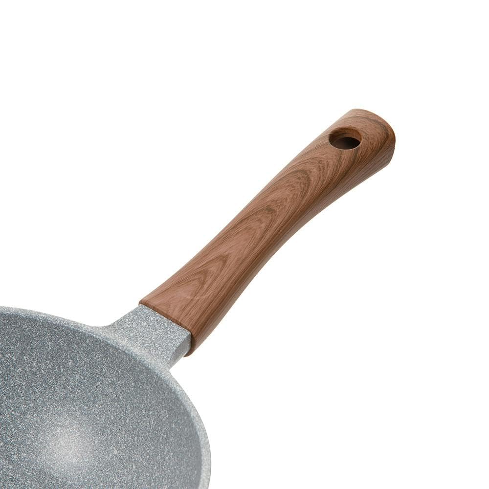 CAINZ IH-Compatible Stone Marble Frying Pan, 22cm Deep