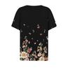 Women's Fashionable Casual Short-sleeved Retro Printed V-neck Top