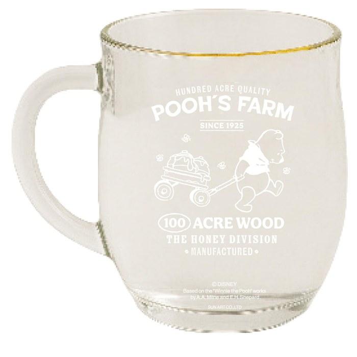 [Disney] "Winnie the Pooh 100th Anniversary" Official Licensed Mug, Pooh Bear Honey Pot Glass Mug, Approx. 300ml Clear, approximately 11 x