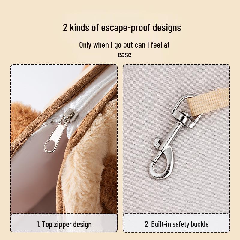 תיק כתף לנסיעות חיות מחמד - חם, עמיד ברוח, לחתולים וכלבים