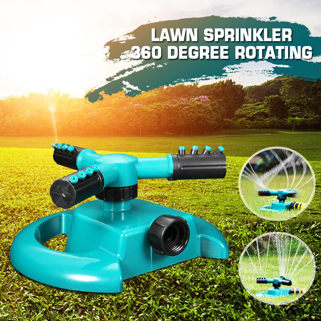 Buy Garden Sprinkler Automatic Watering Grass Lawn 360 Degree 3 Nozzle ...