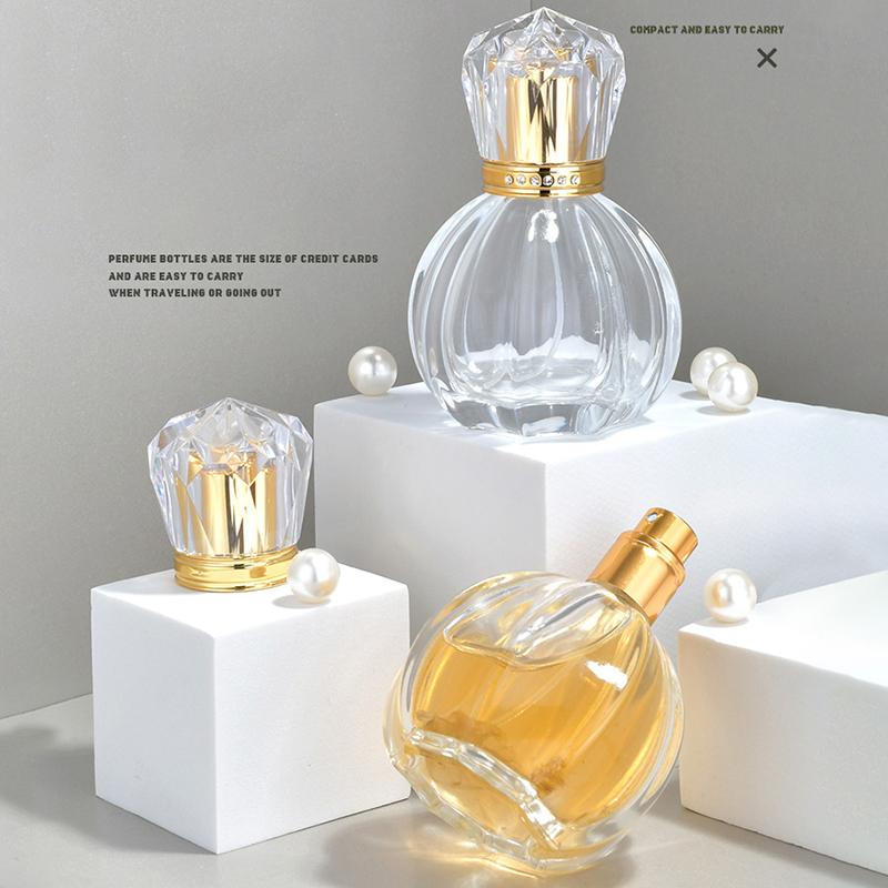 50Ml Clear Glass Perfume Bottle Travel Portable Refillable Spray Bottle Cosmetic Sample Dispensing Container Empty Bottle