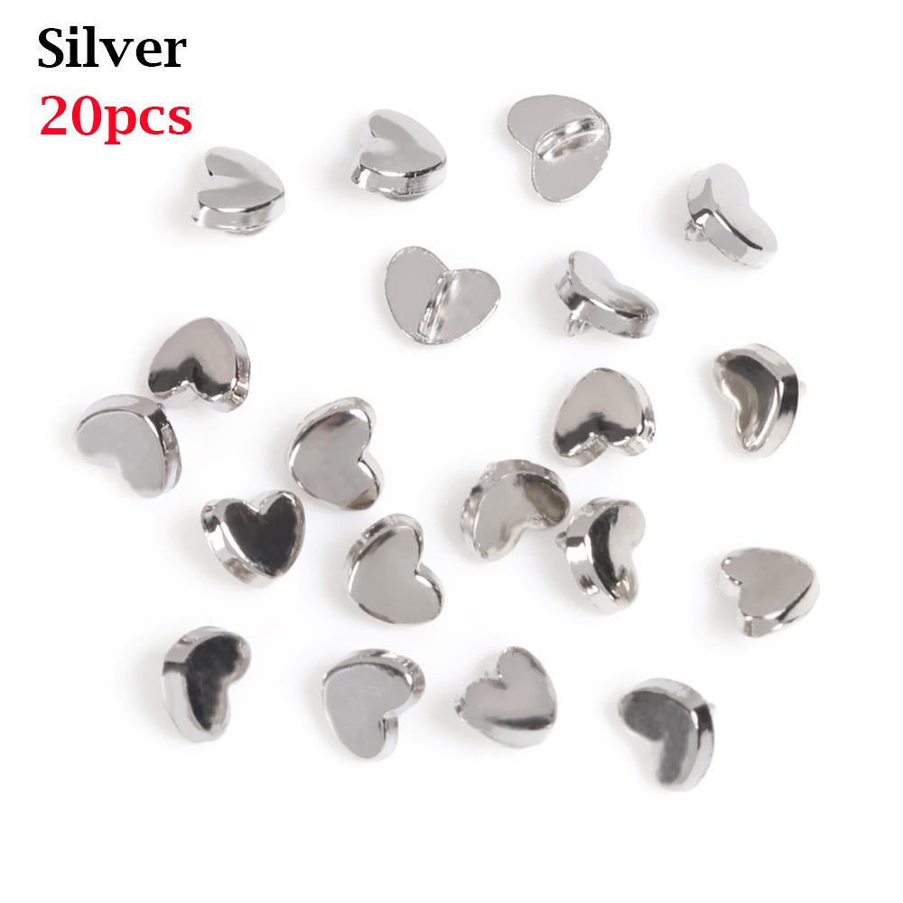20/40pcs 5mm Mini Button DIY Doll Clothes Metal Printed Buckle Heart Pattern Buckles for 1/6 Doll Clothing Sewing Accessories