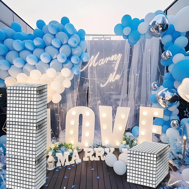 1/4PCS Scene Props Shiny Silver Magic Cube Shape Creative Packaging box Party decorations Candy box Retro 25x25x25cm