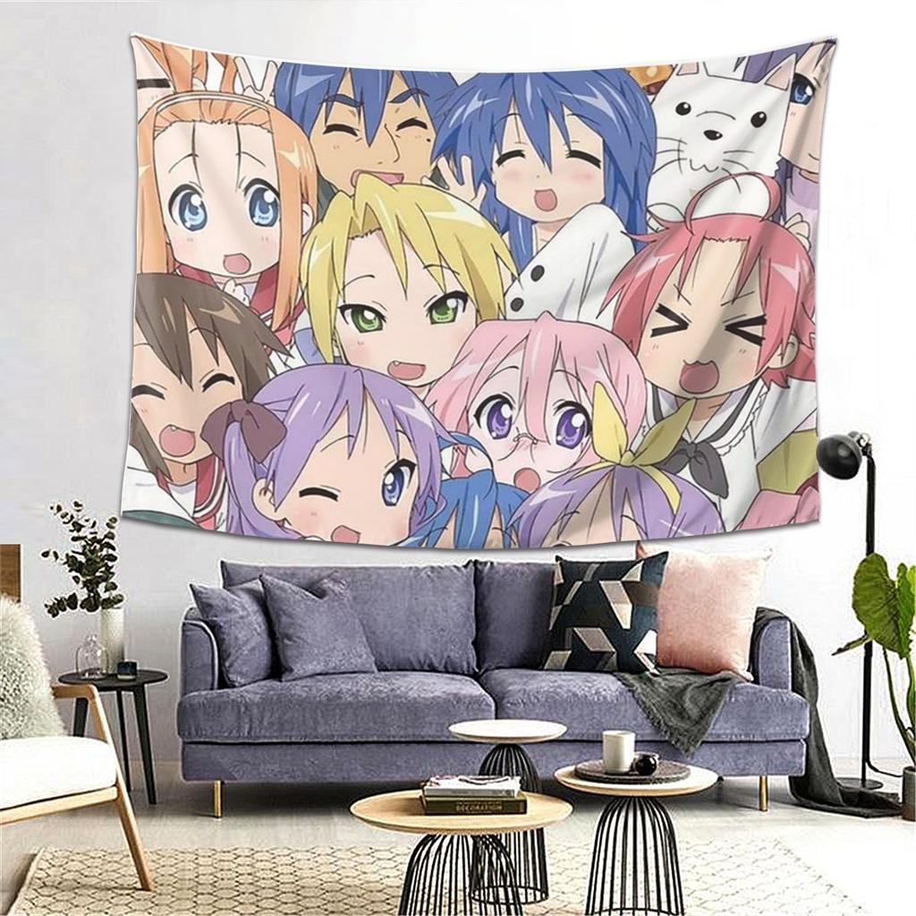 Lucky Star Anime Lucky Star Anime Tapestry Wall Hanging Aesthetic Home Decor Tapestries for Dorm Room