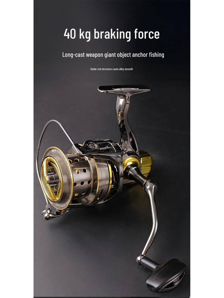 Heavy-Duty Full Metal Fishing Reel: 5KG Braking Force, Anti-Seawater, Long Cast