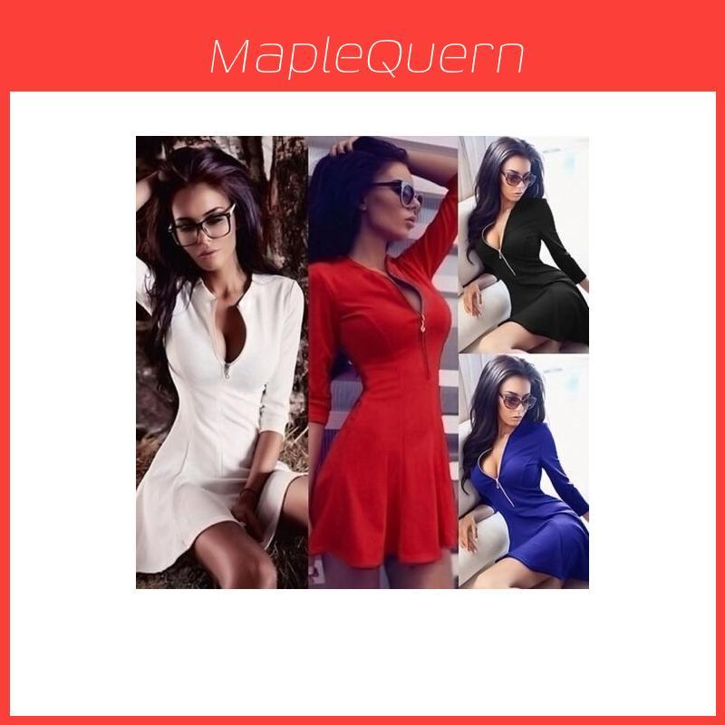 Damen Langarm Winter Club Minikleid Longshirt Bodycon Premium Quality Cocktailkleid For Every Event