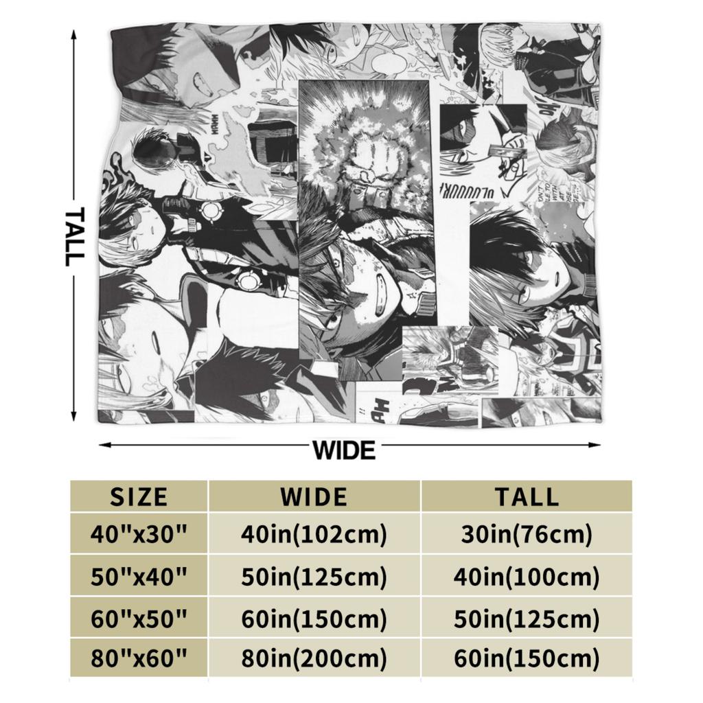 Todoroki Shoto Blankets My Hero Academia Anime Manga Fleece Vintage Warm Throw Blankets for Chair Covering Sofa  Winter,